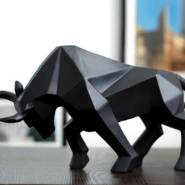 Geometric Bull Sculpture