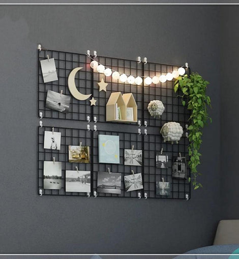 grid wall plant hanger Iron Grid Wall Organizer – RIAZOS Luxuries